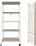 N/P 5-Tier Foldable Metal Storage Shelves - White