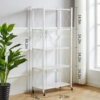 N/P 5-Tier Foldable Metal Storage Shelves - White