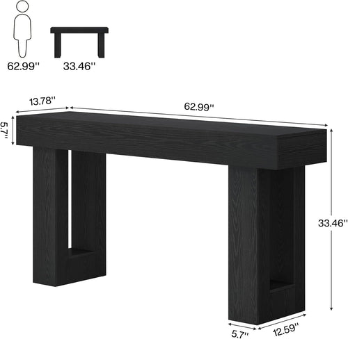160cm Long Console Table, Wooden Rectangular Sofa Table