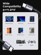 UGREEN Type C Cable 1M, 60W Laptop Compatible USB C Fast Charging Cable