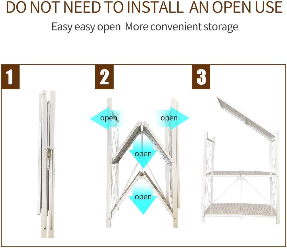 N/P 5-Tier Foldable Metal Storage Shelves - White