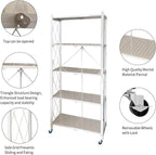 N/P 5-Tier Foldable Metal Storage Shelves - White