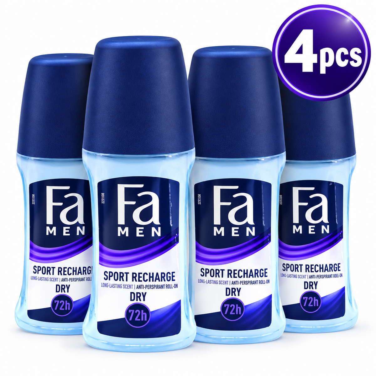 Fa Sport Recharging 50ml x 4pcs  – Daily Deodorant Roll-On