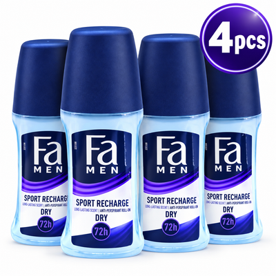 Fa Sport Recharging 50ml x 4pcs  – Daily Deodorant Roll-On