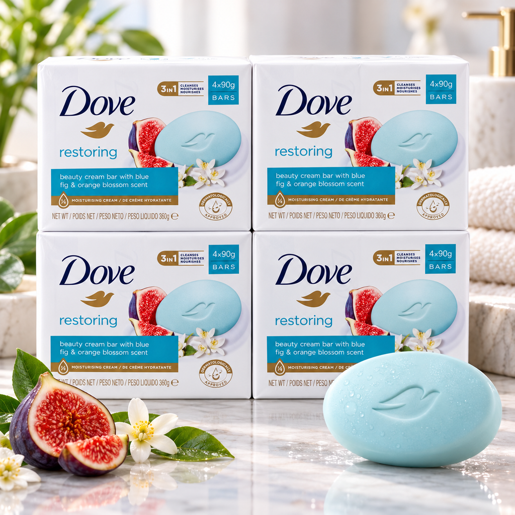 Dove Restoring Soap 90g – Soft, Smooth & Nourished Skin 4pcs