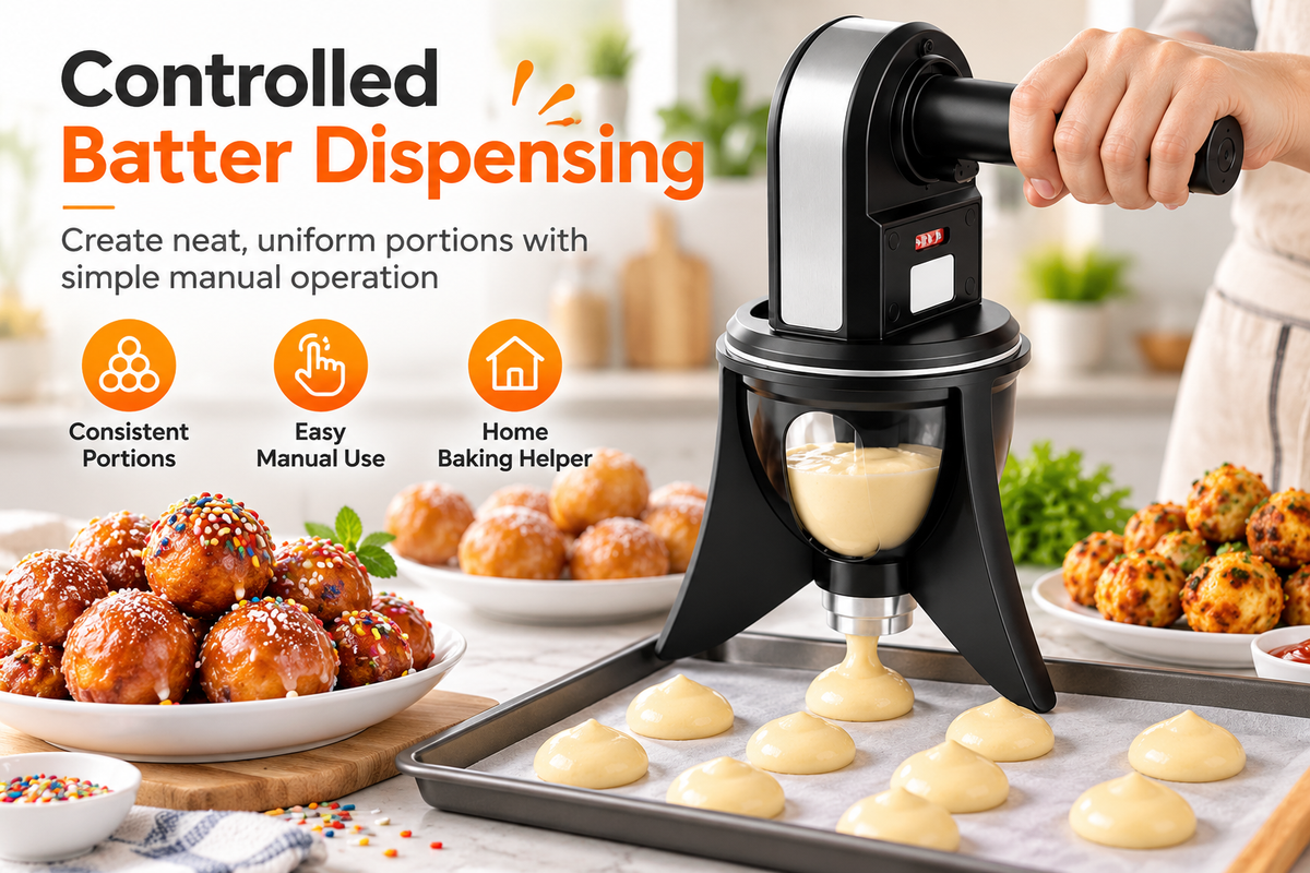 Manual Dough & Batter Dispenser – Donut Hole Maker for Baking and Frying
