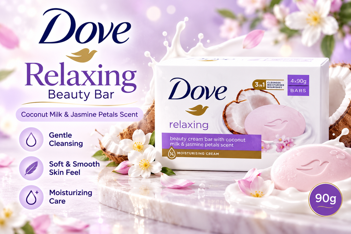 Dove Relaxing Coconut Milk Beauty Bar Soap 90g 4pcs