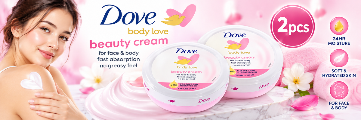 Dove Beauty Cream 250ml x 2pcs – Rich Moisturizing Care for Soft Skin