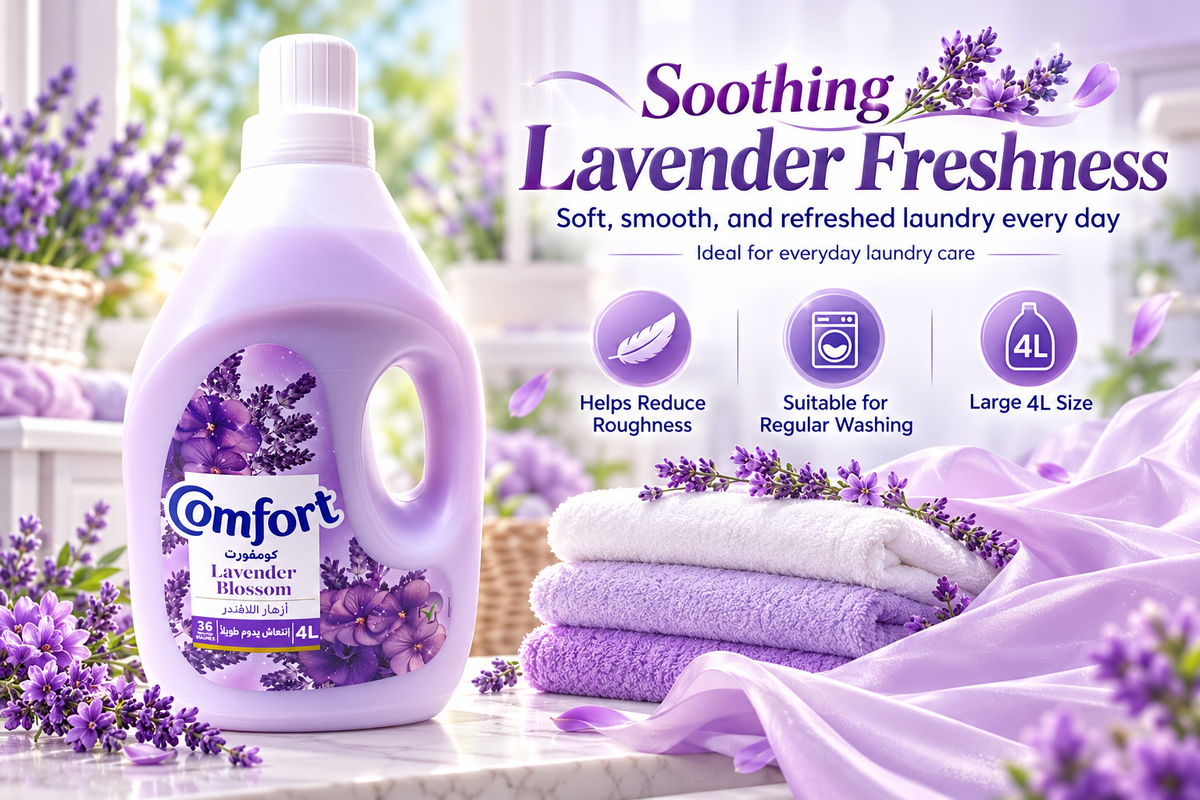 Comfort Lavender Blossom Fabric Softener 4L – Gentle Fabric Care