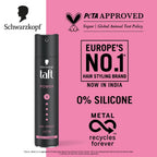 Schwarzkopf TAFT Power Hold 5 Hair Spray for Heat Protection, Cashmere like Softness for Dry - 250Ml.