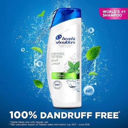 Head & Shoulders Cool Menthol Anti-Dandruff Shampoo for Men & Women - 190ml