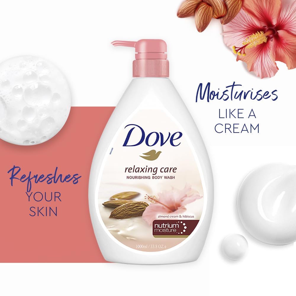 Dove Relaxing Care Body Wash - Almond Cream & Hibiscus | 1 Litre