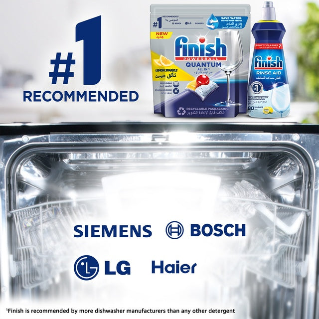 Finish Quantum All in 1 Dishwasher Tablets Lemon Sparkle Scent 50 pcs