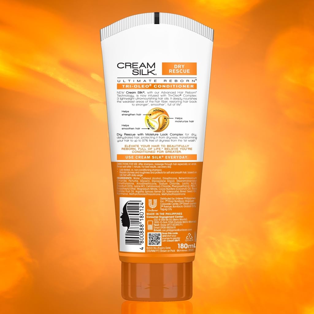 Cream Silk Hair Conditioner for Dry & Damaged Hair - Dry Rescue (180 ml / 6 oz)