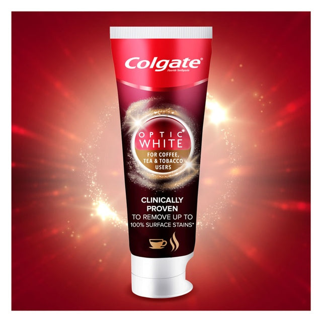 Colgate Optic White Stain Removal Toothpaste for Coffee, Tea & Tobacco | 75ml
