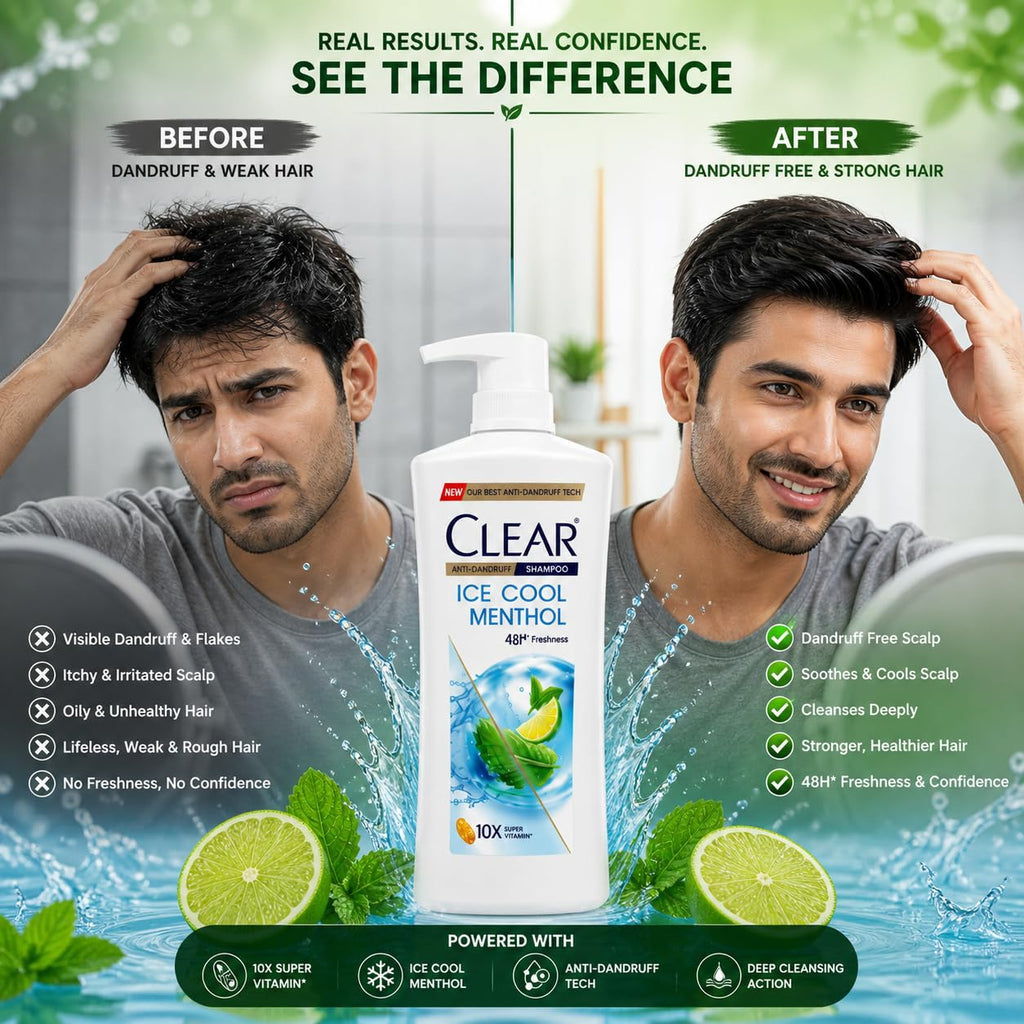 Clear Anti-Dandruff Ice Cool Menthol Shampoo 650ml