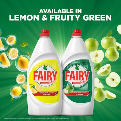 Fairy Dishwashing Liquid Soap - Green Apple Scent (Dual 600ml Value Pack)