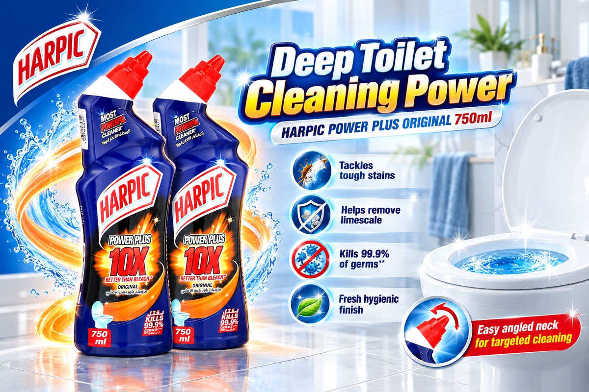 Harpic Power Plus Black 750ml – Strong Toilet Cleaning Gel X 2Pcs