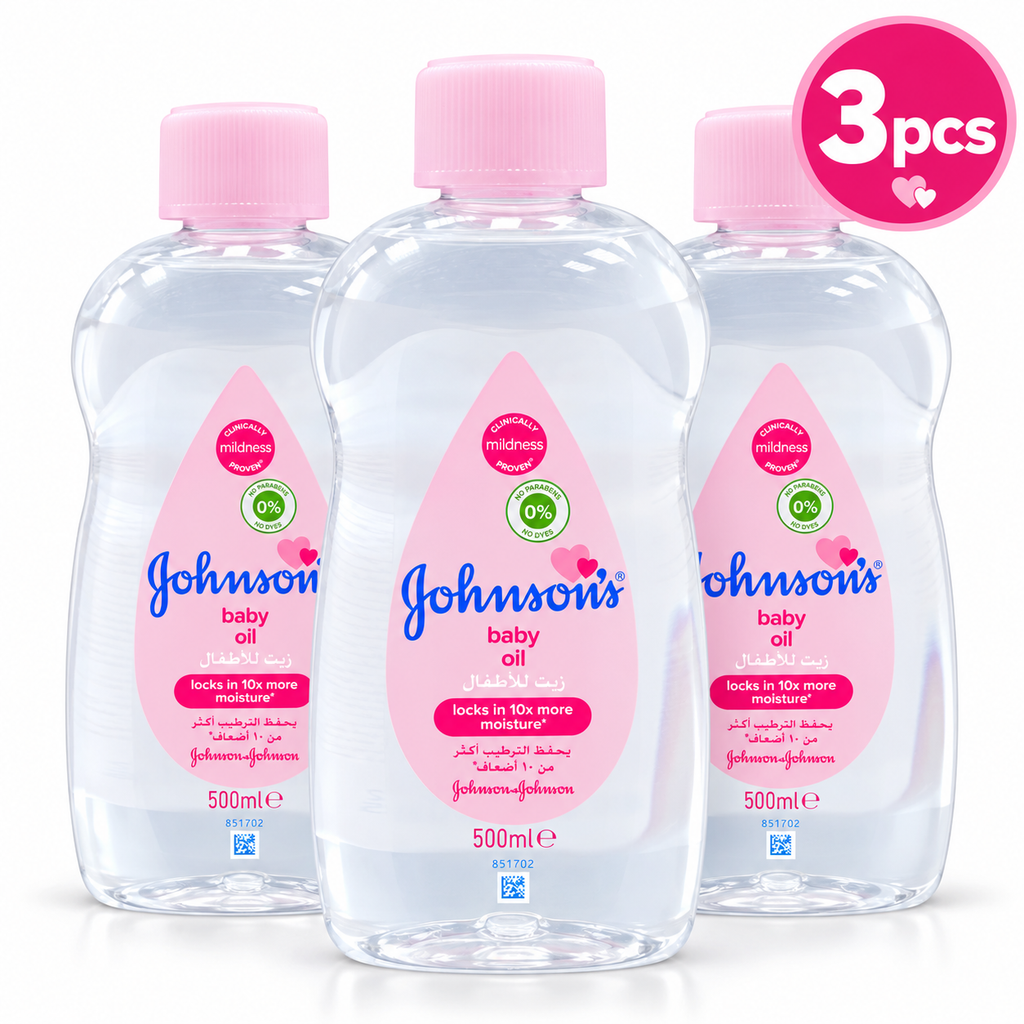 Johnson’s Baby Oil 500ml x 3pcs – Baby Massage & Moisturizing Oil