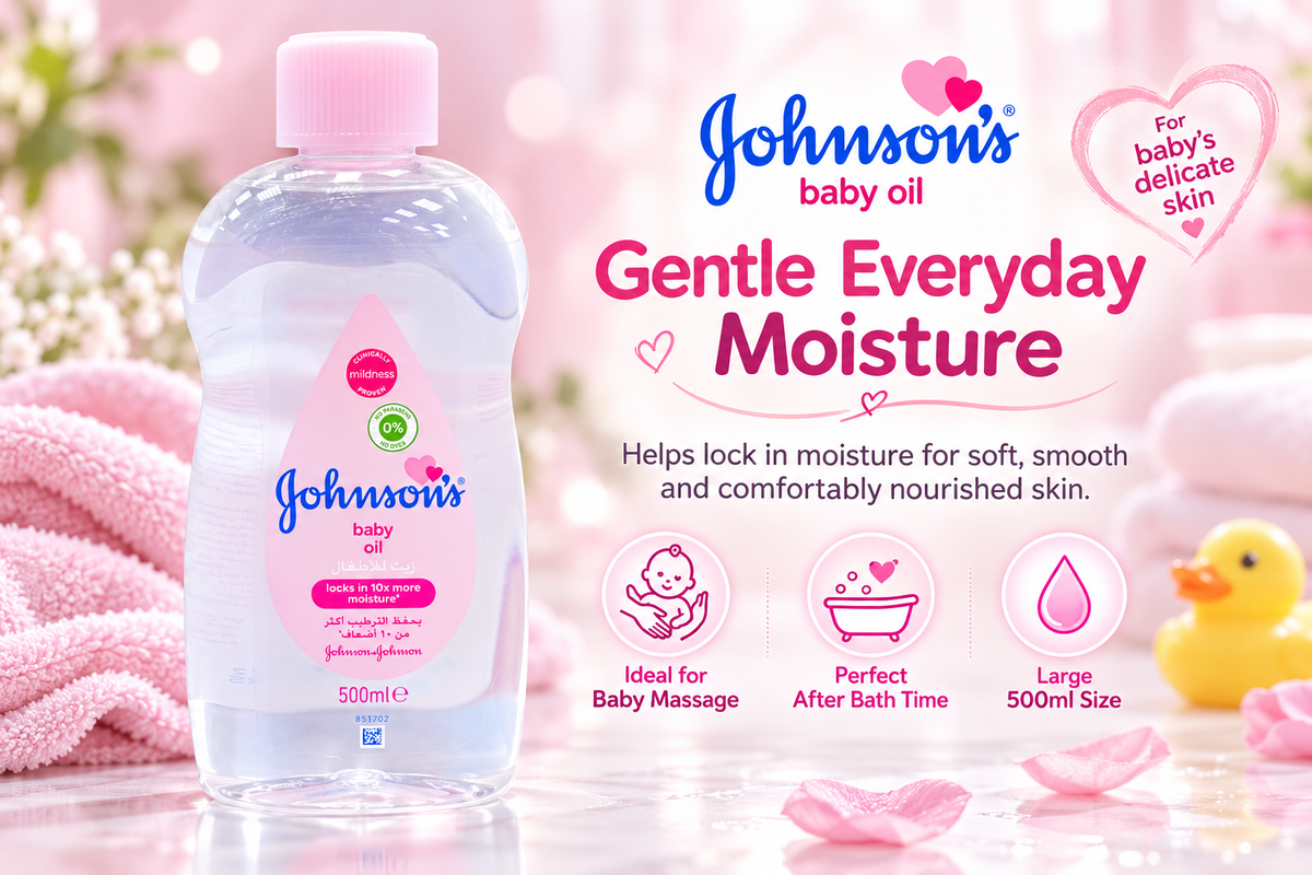 Johnson’s Baby Oil 500ml x 3pcs – Baby Massage & Moisturizing Oil