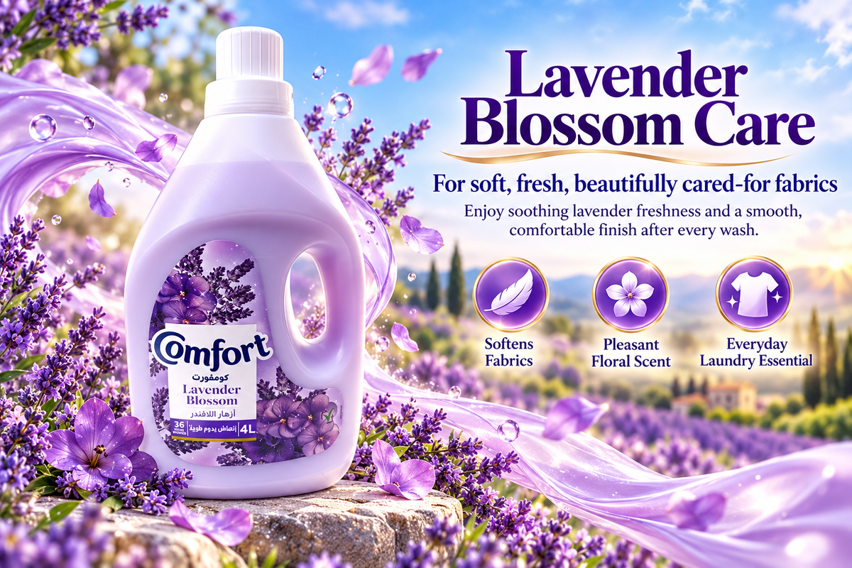 Comfort Lavender Blossom Fabric Softener 4L – Gentle Fabric Care