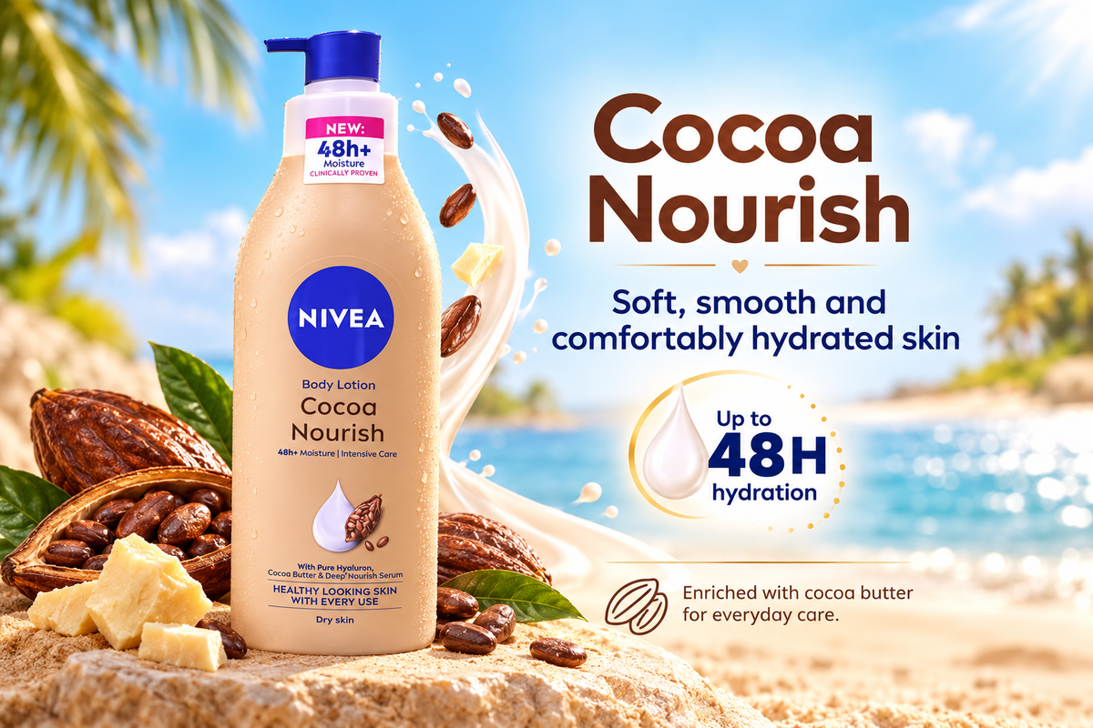Nivea Cocoa Butter Body Lotion 400ml 2pcs  – 48H Deep Moisture Care