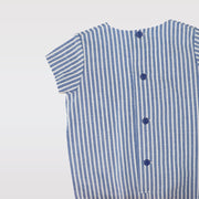 Classic Ancar Ranita Blue and White Checked Baby Romper Suit