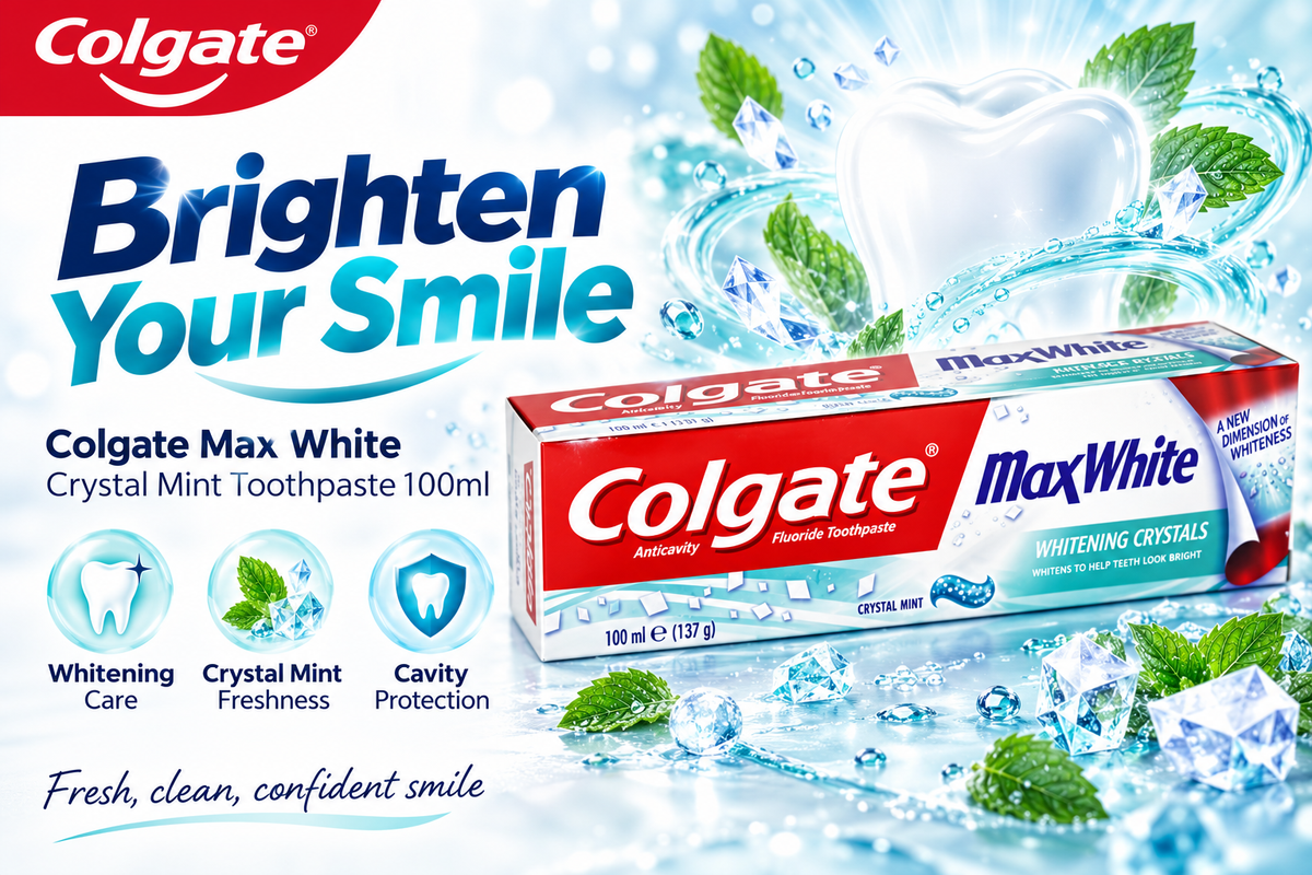 Colgate Max White Toothpaste 100ml x 6pcs – Crystal Mint Whitening Care