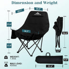 Portable Beach Chairs, Black Multi-Use Camping Chairs