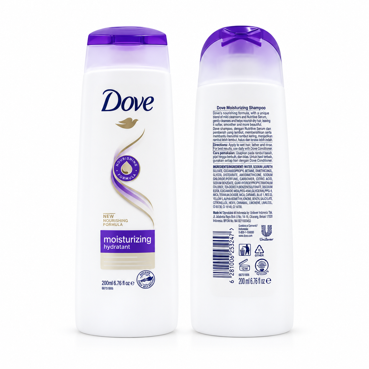 Dove Shampoo 400ml  x 4pcs – Moisturizing Care for Dry Hair