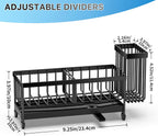 Organzier Rustproof 304 Stainless Steel Dish Organizer Divider, Soap Dispenser Storage
