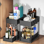 SKY-TOUCH 1pcs Storage Racks Pull-Type Double-Layer Kitchen Storage Rack