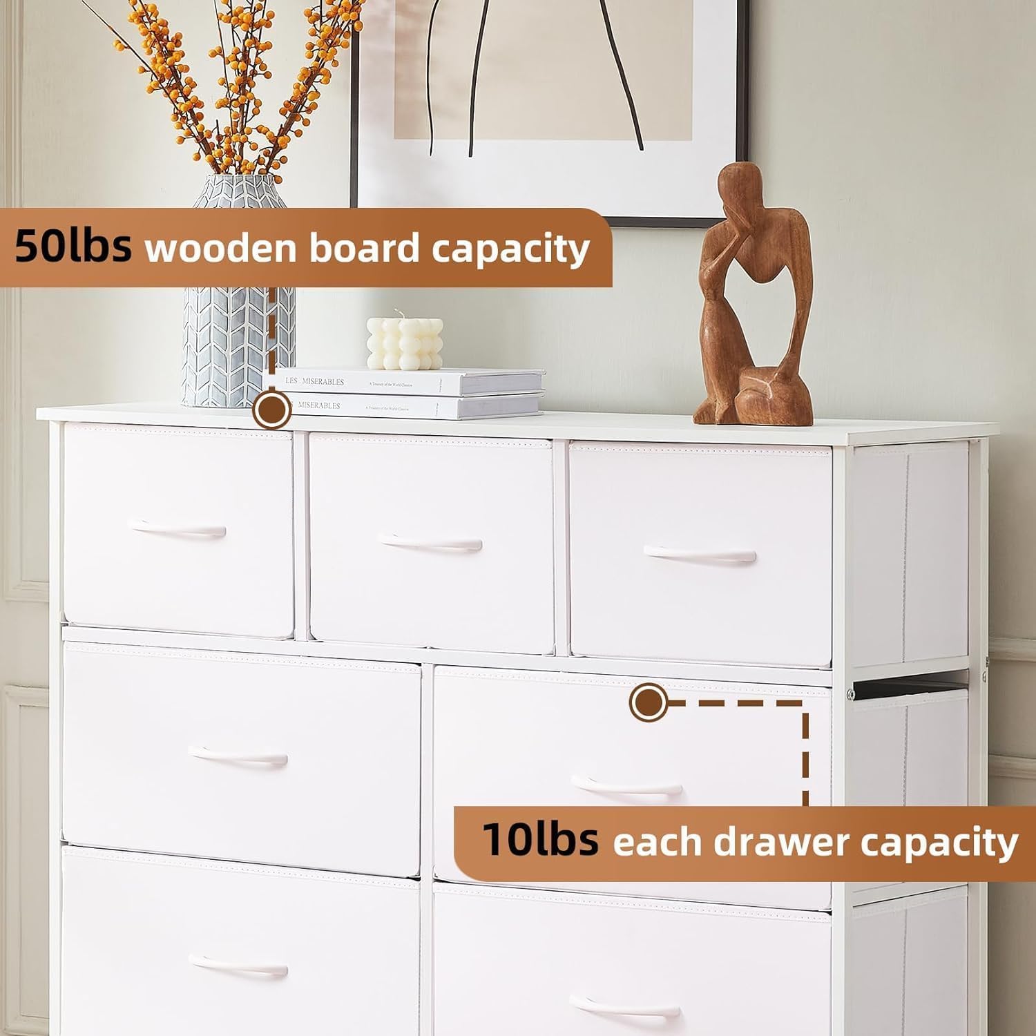 Storage Cabinet : Bedroom Dresser with 9 Drawers