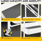 3 Tier trolley organizer,Foldable Metal Rolling Utility Cart Organizer