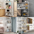 N/P 5-Tier Foldable Metal Storage Shelves - White