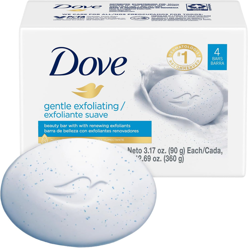 Dove Gentle Exfoliate Soap 90g – Mild Cleansing with Exfoliating Care 4Pcs