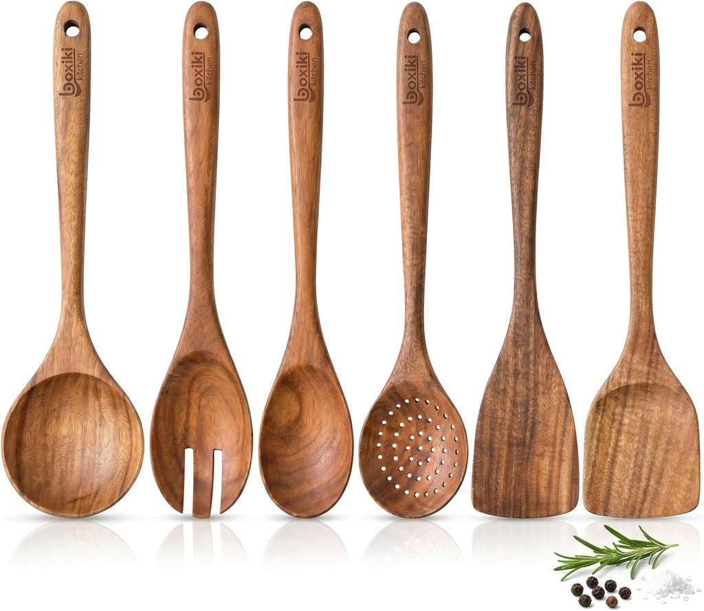 Wooden Spoons for Cooking Set of 6