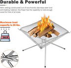 Portable Outdoor Fire Pit, Upgraded Collapsible Stainless Steel Fire Mesh Place