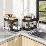 SKY-TOUCH 1pcs Storage Racks Pull-Type Double-Layer Kitchen Storage Rack
