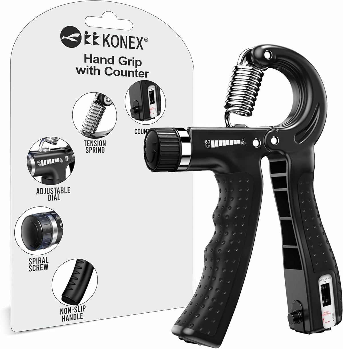 Konex Adjustable Hand Gripper
