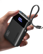 Power Bank, Smallest 20000mAh 45W Portable Charger with Build in USB-C Cable