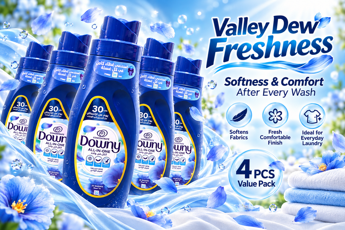 Downy Concentrate Valley Dew Fabric Softener – 1L x 4pcs