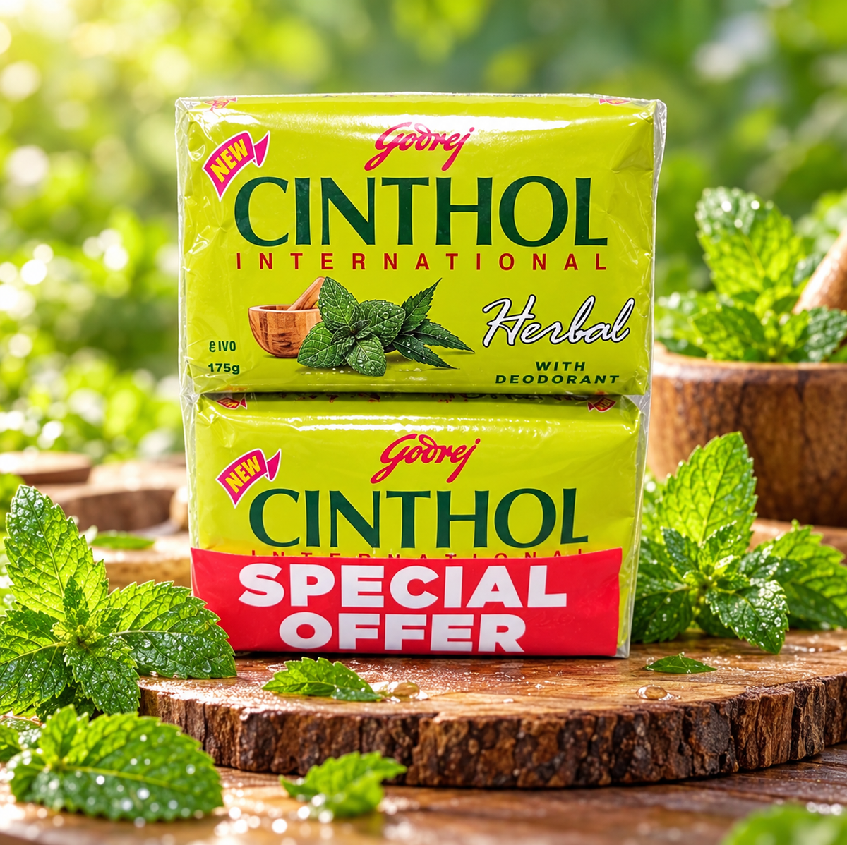 Cinthol Herbal Bath Soap 175g  x 12pcs – Clean, Fresh & Refreshing Skin