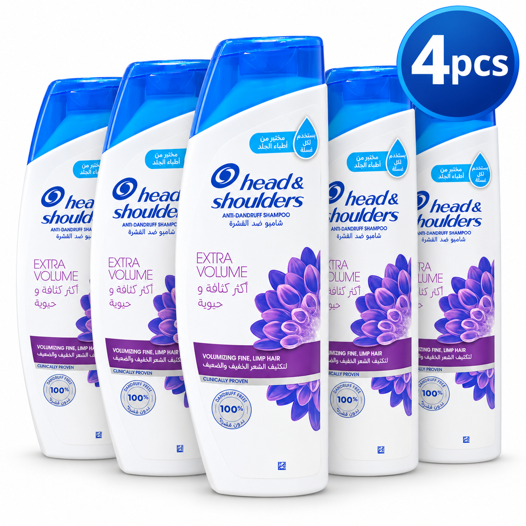 Head & Shoulders Anti-Dandruff Extra Volume Shampoo – 400ml x 4pcs