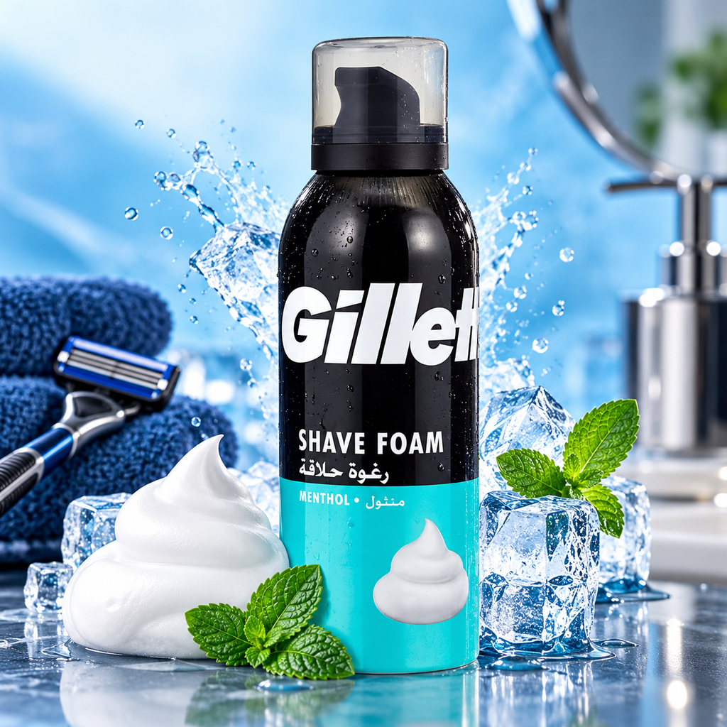 Gillette Shaving Foam Menthol 200ml – Cooling Comfort & Easy Glide x 6pcs
