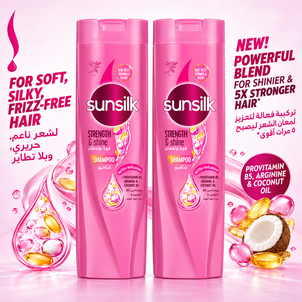 Sunsilk Strength & Shine Shampoo 350ml 2pcs – Stronger, Shinier-Looking Hair