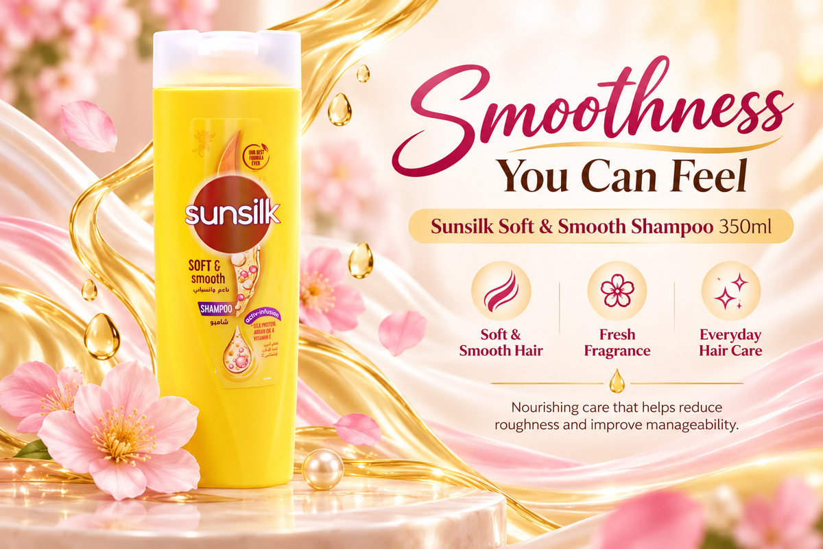 Sunsilk Soft & Smooth Shampoo 350ml – Smooth, Manageable & Silky Hair 3pcs