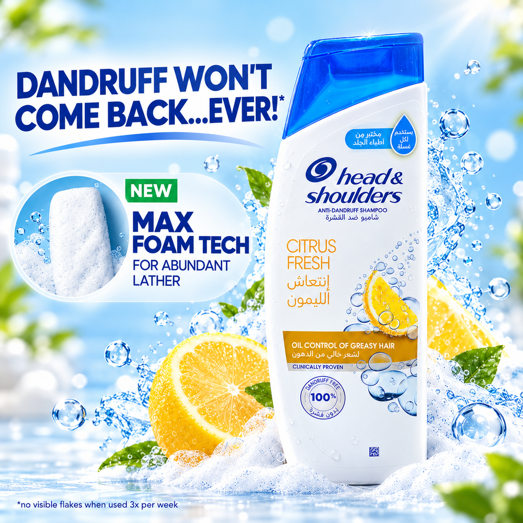 Head & Shoulders Anti-Dandruff Citrus Fresh Shampoo 400ml 4pcs