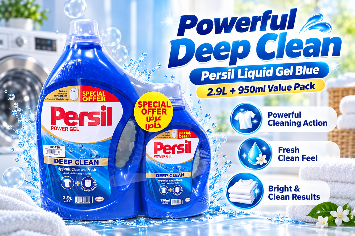 Persil Liquid Gel Blue 2.9L + 950ml – Powerful Laundry Cleaning Value Pack