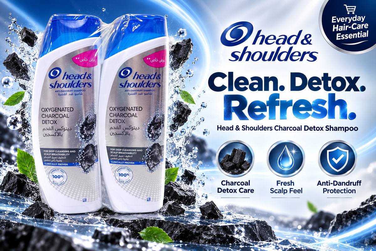 Head & Shoulders Charcoal Detox 350ml  x 2pcs – Fresh Scalp & Clean Hair